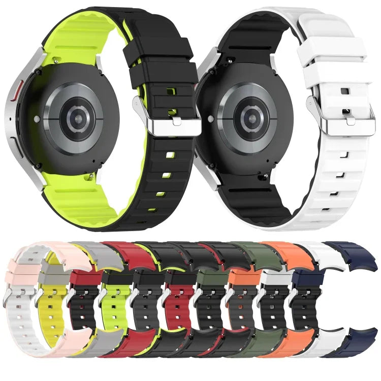 Dây Đồng Hồ Silicone Hai Màu Ngang, Dành Cho Samsung Galaxy Watch 4, Dành Cho Samsung Galaxy Watch 4 Classic 46mm, Dành Cho Samsung Galaxy Watch 3 41mm