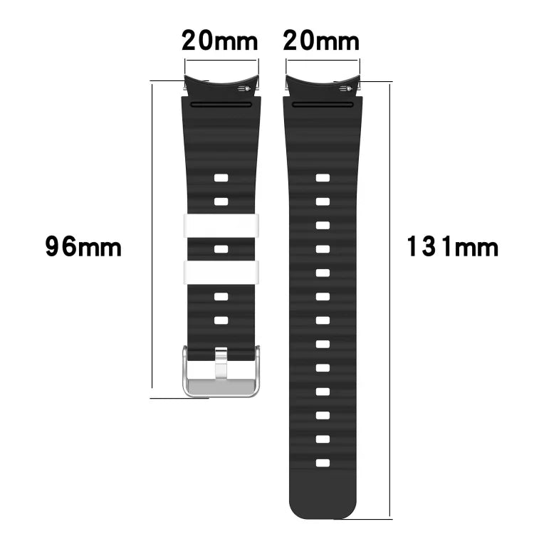 Dây Đồng Hồ Silicone Hai Màu Ngang, Dành Cho Samsung Galaxy Watch 4, Dành Cho Samsung Galaxy Watch 4 Classic 46mm, Dành Cho Samsung Galaxy Watch 3 41mm