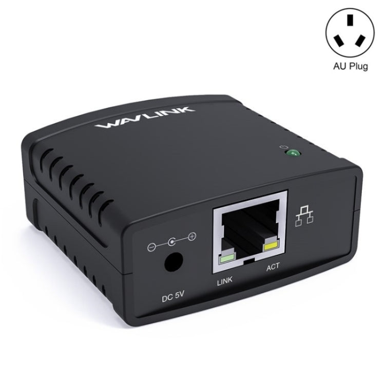 Máy chủ in mạng WAVLINK NU72P11 100Mbps USB 2.0, bộ nguồn máy in mạng, phích cắm Mỹ, Anh, EU, Úc