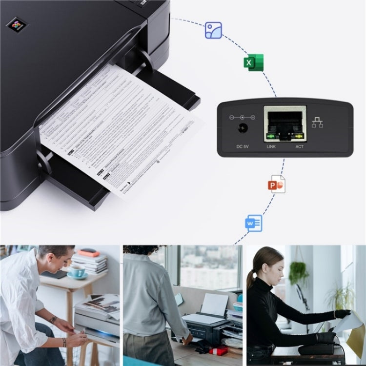 Máy chủ in mạng WAVLINK NU72P11 100Mbps USB 2.0, bộ nguồn máy in mạng, phích cắm Mỹ, Anh, EU, Úc