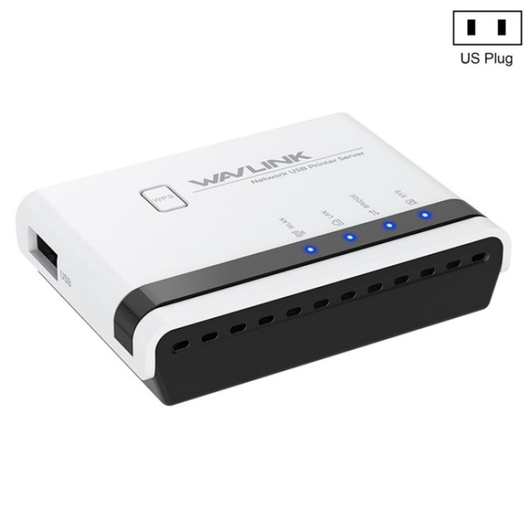 Máy chủ in không dây USB2.0 WAVLINK NU516U1 với LAN / Bridge WiFi 10 / 100Mbps, phích cắm Mỹ, Anh, EU, Úc