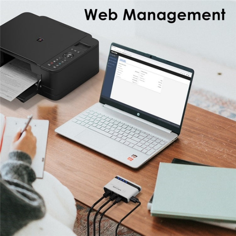 Máy chủ in không dây USB2.0 WAVLINK NU516U1 với LAN / Bridge WiFi 10 / 100Mbps, phích cắm Mỹ, Anh, EU, Úc
