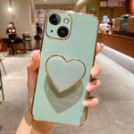 Ốp lưng điện thoại TPU kèm giá đỡ hình trái tim mạ điện, dành cho iPhone 14 Pro Max, iPhone SE 2022 / 2020 / 7 / 8, iPhone 13 Pro Max, iPhone 13 Pro, iPhone 13, iPhone 13 mini, iPhone 12, iPhone 12 Pro Max
