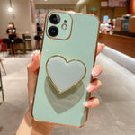 Ốp lưng điện thoại TPU kèm giá đỡ hình trái tim mạ điện, dành cho iPhone 14 Pro Max, iPhone SE 2022 / 2020 / 7 / 8, iPhone 13 Pro Max, iPhone 13 Pro, iPhone 13, iPhone 13 mini, iPhone 12, iPhone 12 Pro Max