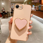 Ốp lưng điện thoại TPU kèm giá đỡ hình trái tim mạ điện, dành cho iPhone 14 Pro Max, iPhone SE 2022 / 2020 / 7 / 8, iPhone 13 Pro Max, iPhone 13 Pro, iPhone 13, iPhone 13 mini, iPhone 12, iPhone 12 Pro Max