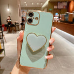 Ốp lưng điện thoại TPU kèm giá đỡ hình trái tim mạ điện, dành cho iPhone 17e / 16e, iPhone 17 Pro Max, iPhone 17 Pro, iPhone 17, iPhone Air, iPhone 16 Pro Max, iPhone 16 Pro, iPhone 16 Plus
