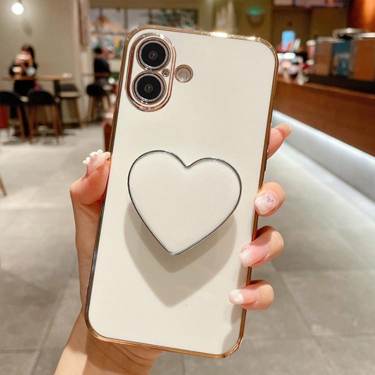 Ốp lưng điện thoại TPU kèm giá đỡ hình trái tim mạ điện, dành cho iPhone 17e / 16e, iPhone 17 Pro Max, iPhone 17 Pro, iPhone 17, iPhone Air, iPhone 16 Pro Max, iPhone 16 Pro, iPhone 16 Plus