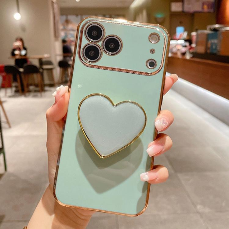 Ốp lưng điện thoại TPU kèm giá đỡ hình trái tim mạ điện, dành cho iPhone 17e / 16e, iPhone 17 Pro Max, iPhone 17 Pro, iPhone 17, iPhone Air, iPhone 16 Pro Max, iPhone 16 Pro, iPhone 16 Plus