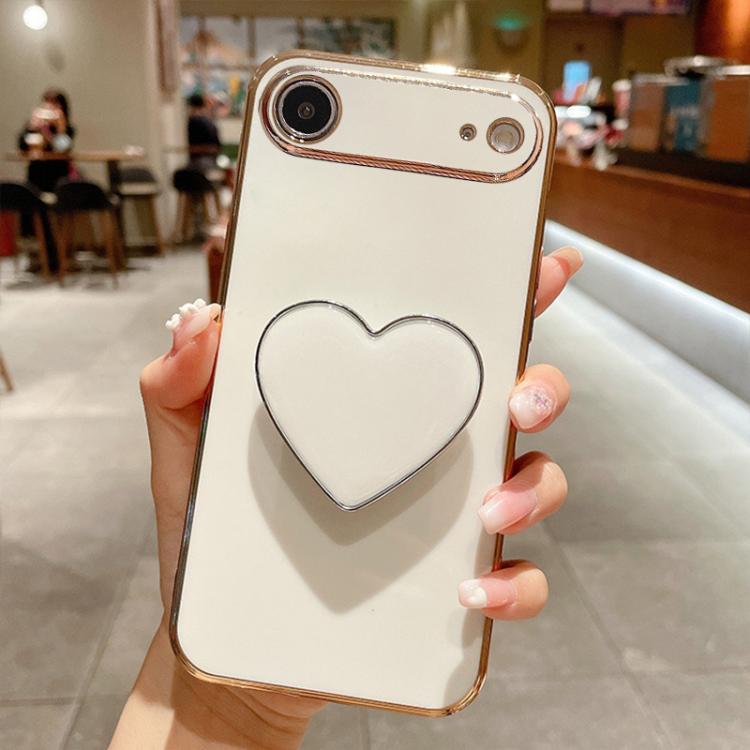 Ốp lưng điện thoại TPU kèm giá đỡ hình trái tim mạ điện, dành cho iPhone 17e / 16e, iPhone 17 Pro Max, iPhone 17 Pro, iPhone 17, iPhone Air, iPhone 16 Pro Max, iPhone 16 Pro, iPhone 16 Plus