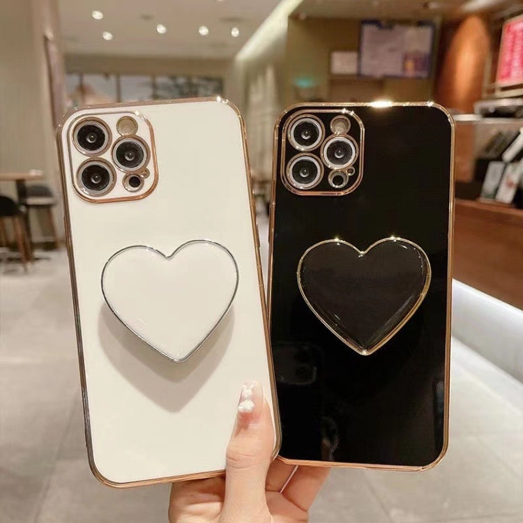 Ốp lưng điện thoại TPU kèm giá đỡ hình trái tim mạ điện, dành cho iPhone 17e / 16e, iPhone 17 Pro Max, iPhone 17 Pro, iPhone 17, iPhone Air, iPhone 16 Pro Max, iPhone 16 Pro, iPhone 16 Plus