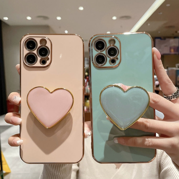 Ốp lưng điện thoại TPU kèm giá đỡ hình trái tim mạ điện, dành cho iPhone 17e / 16e, iPhone 17 Pro Max, iPhone 17 Pro, iPhone 17, iPhone Air, iPhone 16 Pro Max, iPhone 16 Pro, iPhone 16 Plus