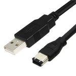 Cáp chuyển đổi JUNSUNMAY Firewire IEEE 1394 6 chân đực sang USB 2.0 đực, dài 1.8m, 3m, 4.5m