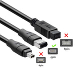Cáp chuyển đổi JUNSUNMAY Firewire IEEE 1394 6 chân đực sang USB 2.0 đực, dài 1.8m, 3m, 4.5m