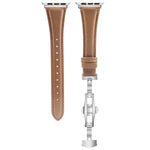 Dây đồng hồ da trơn khóa bướm, Dành cho Apple Watch Series 4 44mm, Dành cho Apple Watch Series 4 40mm, Dành cho Apple Watch Series 3 38mm, Dành cho Apple Watch Series 3 42mm