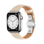 Dây đồng hồ da trơn khóa bướm, Dành cho Apple Watch Series 4 44mm, Dành cho Apple Watch Series 4 40mm, Dành cho Apple Watch Series 3 38mm, Dành cho Apple Watch Series 3 42mm