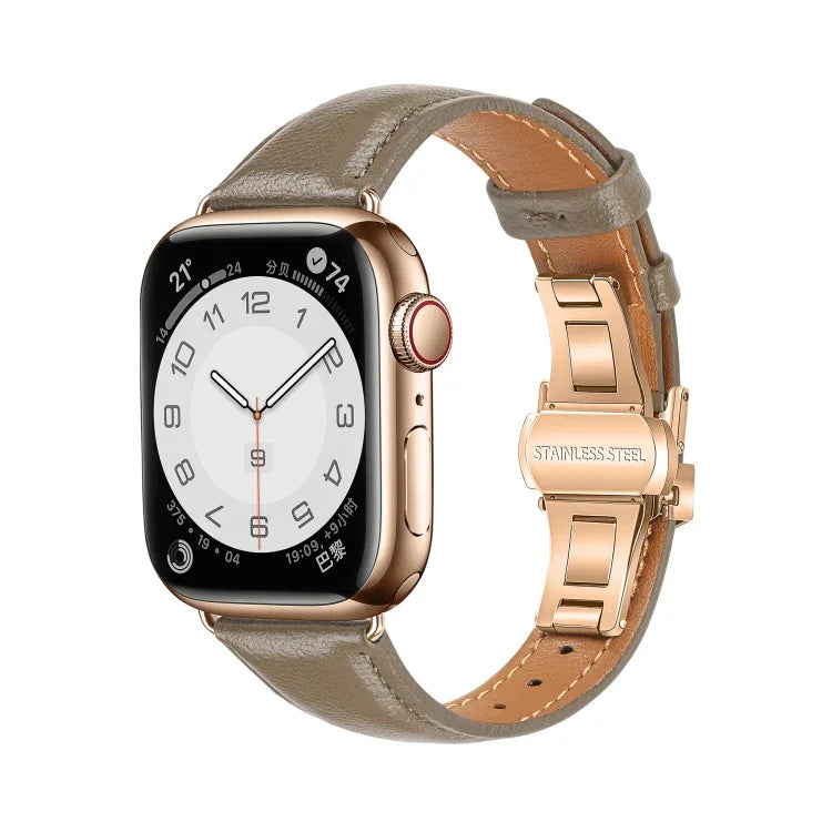Dây đồng hồ da trơn khóa bướm, Dành cho Apple Watch Series 4 44mm, Dành cho Apple Watch Series 4 40mm, Dành cho Apple Watch Series 3 38mm, Dành cho Apple Watch Series 3 42mm