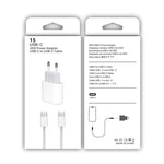 Sạc PD35W cổng USB-C / Type-C kèm cáp dữ liệu Type-C dài 1m, phích cắm EU, phích cắm EU + cáp Type-C