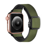 Fold Magnetic Square Buckle PU Silicone Watch Band, For Apple Watch SE 2023 44mm, For Apple Watch SE 2023 40mm, For Apple Watch Ultra 2 49mm, For Apple Watch Series 9 45mm