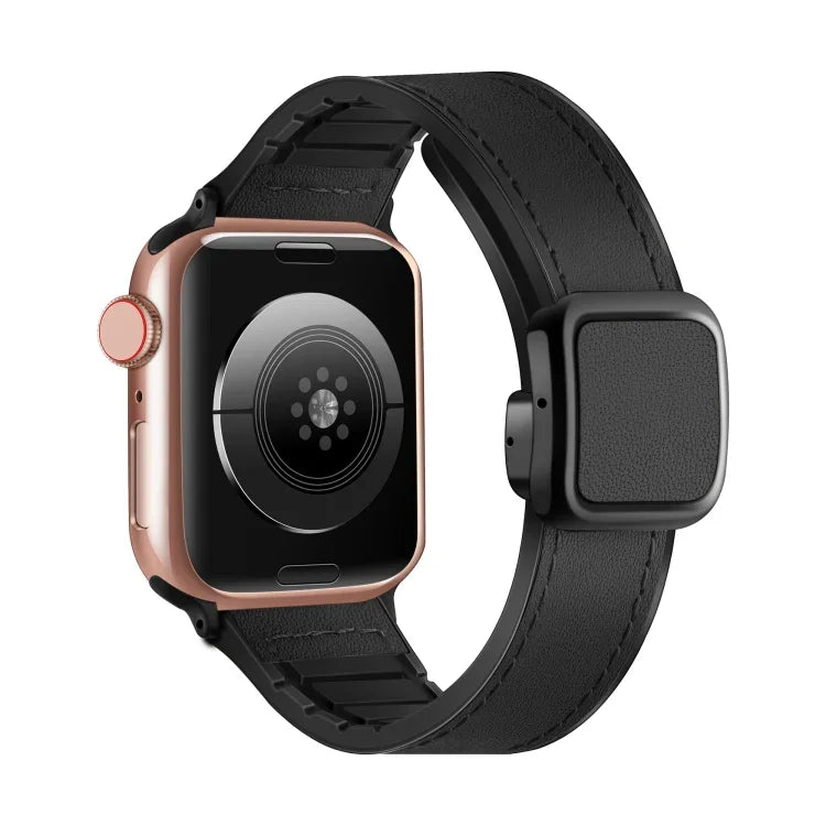 Dây đồng hồ silicone PU khóa vuông nam châm gập, Dành cho Apple Watch Series 4 44mm, Dành cho Apple Watch Series 4 40mm, Dành cho Apple Watch Series 3 38mm, Dành cho Apple Watch Series 3 42mm