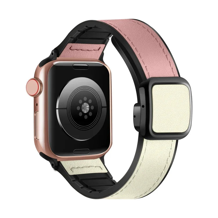 Dây đồng hồ silicone PU khóa vuông nam châm gập, Dành cho Apple Watch Series 4 44mm, Dành cho Apple Watch Series 4 40mm, Dành cho Apple Watch Series 3 38mm, Dành cho Apple Watch Series 3 42mm