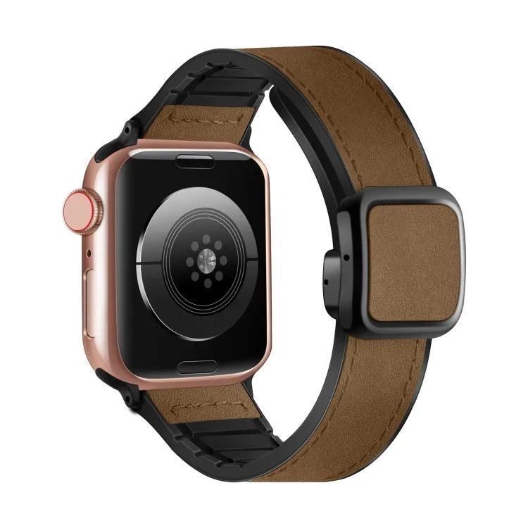 Dây đồng hồ silicone PU khóa vuông nam châm gập, Dành cho Apple Watch Series 4 44mm, Dành cho Apple Watch Series 4 40mm, Dành cho Apple Watch Series 3 38mm, Dành cho Apple Watch Series 3 42mm