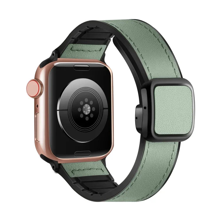 Dây đồng hồ silicone PU khóa vuông nam châm gập, Dành cho Apple Watch Series 4 44mm, Dành cho Apple Watch Series 4 40mm, Dành cho Apple Watch Series 3 38mm, Dành cho Apple Watch Series 3 42mm