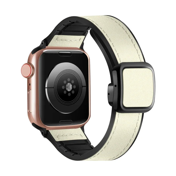 Dây đồng hồ silicone PU khóa vuông nam châm gập, Dành cho Apple Watch Series 4 44mm, Dành cho Apple Watch Series 4 40mm, Dành cho Apple Watch Series 3 38mm, Dành cho Apple Watch Series 3 42mm