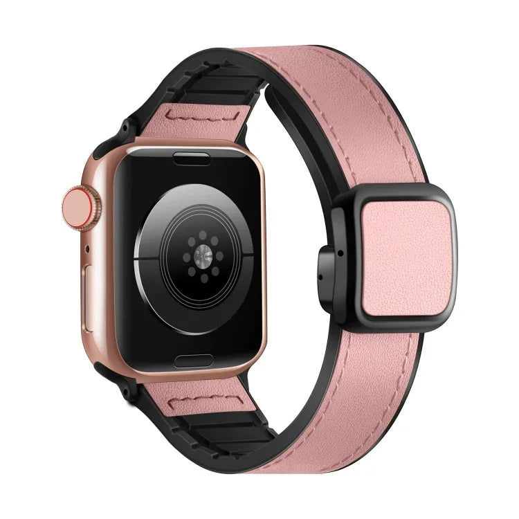 Dây đồng hồ silicone PU khóa vuông nam châm gập, Dành cho Apple Watch Series 4 44mm, Dành cho Apple Watch Series 4 40mm, Dành cho Apple Watch Series 3 38mm, Dành cho Apple Watch Series 3 42mm