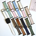 Fold Magnetic Square Buckle PU Silicone Watch Band, For Apple Watch SE 2023 44mm, For Apple Watch SE 2023 40mm, For Apple Watch Ultra 2 49mm, For Apple Watch Series 9 45mm