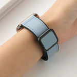 Dây đồng hồ silicone PU khóa vuông nam châm gập, Dành cho Apple Watch Series 4 44mm, Dành cho Apple Watch Series 4 40mm, Dành cho Apple Watch Series 3 38mm, Dành cho Apple Watch Series 3 42mm