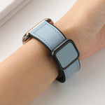 Fold Magnetic Square Buckle PU Silicone Watch Band, For Apple Watch Series 9 41mm, For Apple Watch Ultra 49mm, For Apple Watch Series 8 41mm, For Apple Watch Series 8 45mm