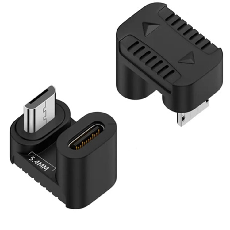 Cáp chuyển đổi Type-C cái sang Micro USB đực truyền dữ liệu và sạc, Type-C cái sang Micro đực hình chữ U phía sau, Type-C cái sang Micro đực hình chữ U phía trước, Type-C cái sang Micro đực uốn phải, Type-C cái sang Micro đực uốn trái