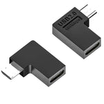 Cáp chuyển đổi Type-C cái sang Micro USB đực truyền dữ liệu và sạc, Type-C cái sang Micro đực hình chữ U phía sau, Type-C cái sang Micro đực hình chữ U phía trước, Type-C cái sang Micro đực uốn phải, Type-C cái sang Micro đực uốn trái