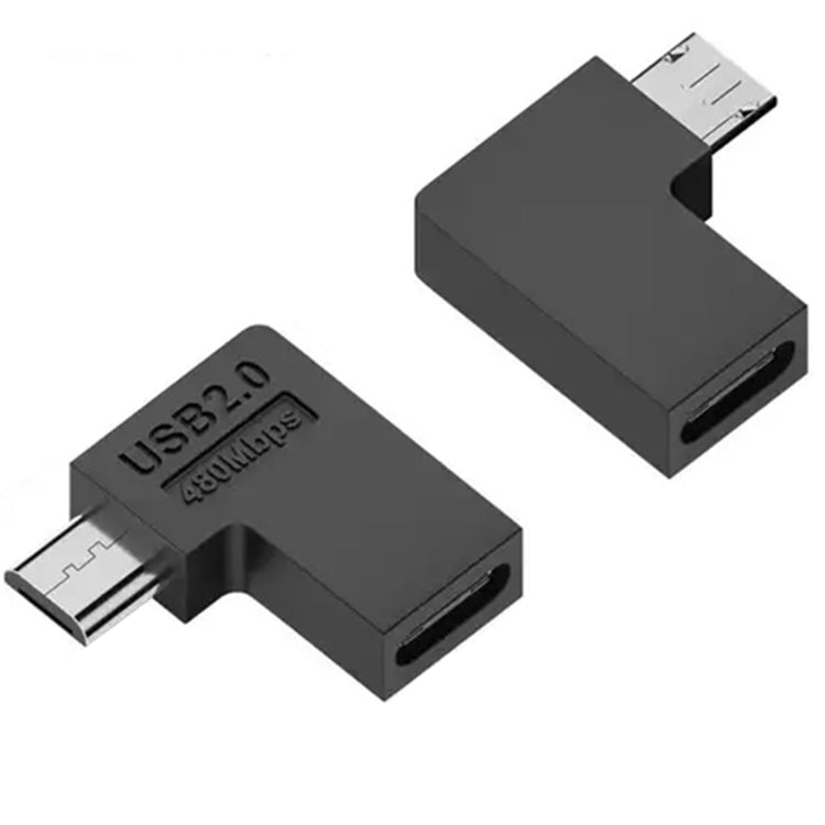Cáp chuyển đổi Type-C cái sang Micro USB đực truyền dữ liệu và sạc, Type-C cái sang Micro đực hình chữ U phía sau, Type-C cái sang Micro đực hình chữ U phía trước, Type-C cái sang Micro đực uốn phải, Type-C cái sang Micro đực uốn trái
