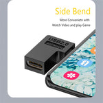 Cáp chuyển đổi Type-C cái sang Micro USB đực truyền dữ liệu và sạc, Type-C cái sang Micro đực hình chữ U phía sau, Type-C cái sang Micro đực hình chữ U phía trước, Type-C cái sang Micro đực uốn phải, Type-C cái sang Micro đực uốn trái