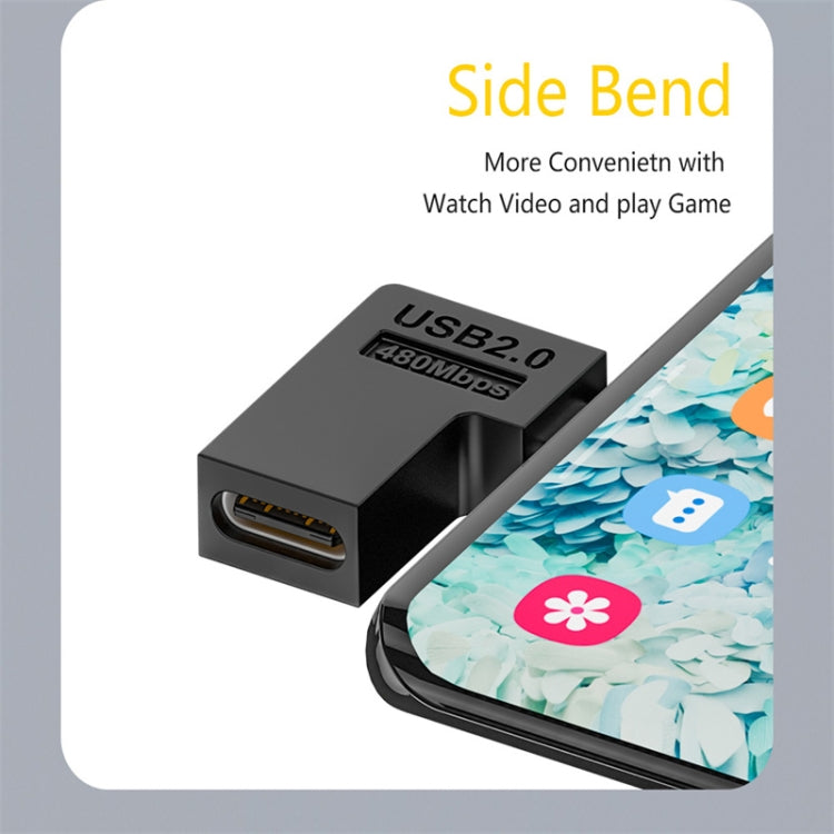 Cáp chuyển đổi Type-C cái sang Micro USB đực truyền dữ liệu và sạc, Type-C cái sang Micro đực hình chữ U phía sau, Type-C cái sang Micro đực hình chữ U phía trước, Type-C cái sang Micro đực uốn phải, Type-C cái sang Micro đực uốn trái