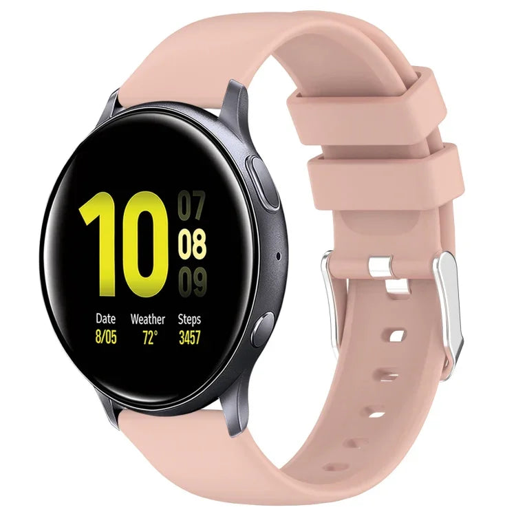 Dây đồng hồ silicone màu trơn 20mm, Dành cho Samsung Galaxy Watch 4 Classic 42mm, Dành cho Samsung Galaxy Watch Active 2 44mm, Dành cho Samsung Galaxy Watch Active 2 40mm, Dành cho Samsung Galaxy Watch 42mm