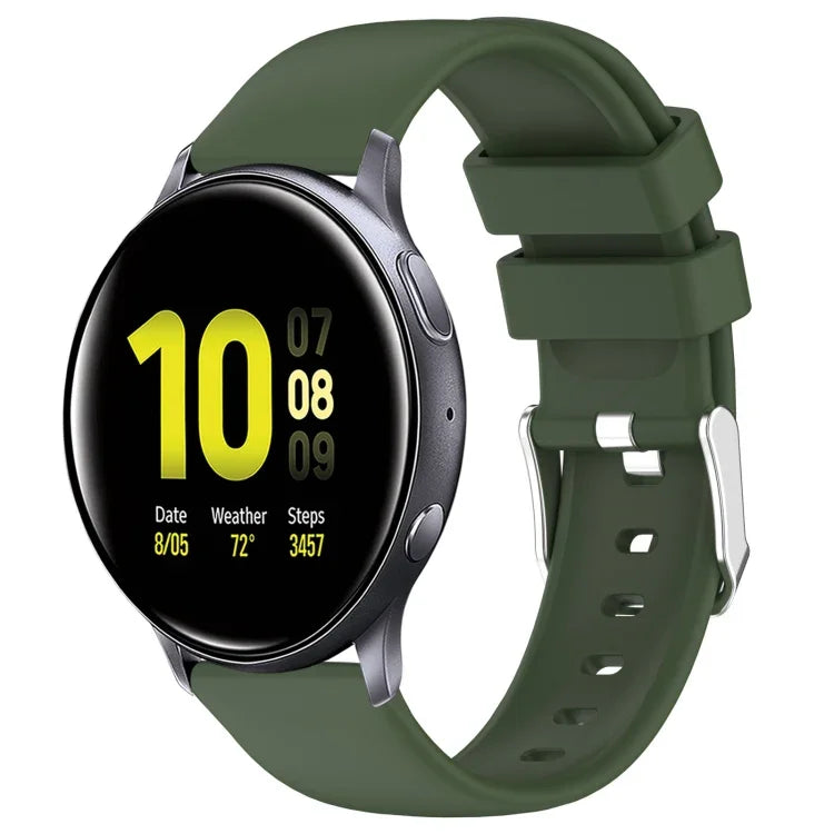 Dây đồng hồ silicone màu trơn 20mm, Dành cho Samsung Galaxy Watch 4 Classic 42mm, Dành cho Samsung Galaxy Watch Active 2 44mm, Dành cho Samsung Galaxy Watch Active 2 40mm, Dành cho Samsung Galaxy Watch 42mm