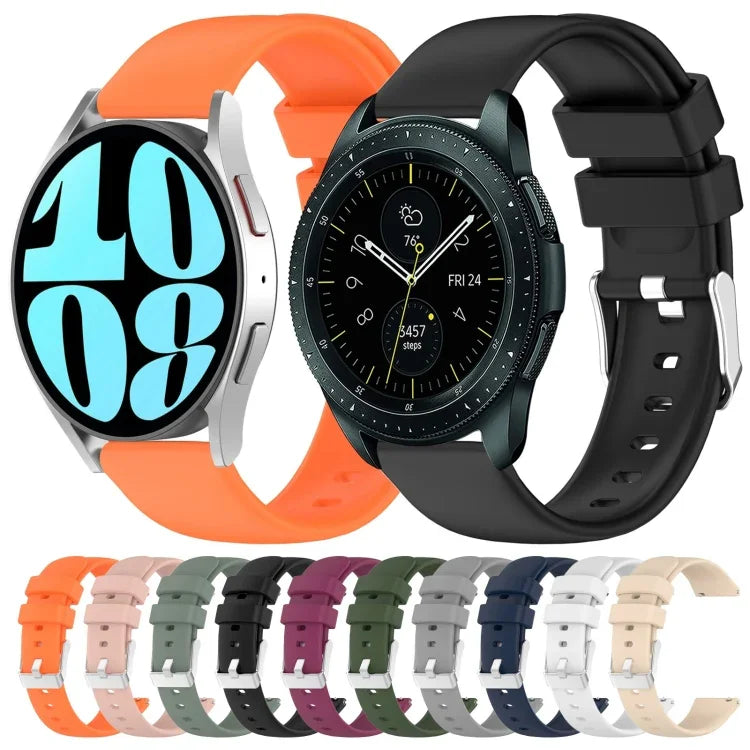 Dây đồng hồ silicone màu trơn 20mm, Dành cho Samsung Galaxy Watch 4 Classic 42mm, Dành cho Samsung Galaxy Watch Active 2 44mm, Dành cho Samsung Galaxy Watch Active 2 40mm, Dành cho Samsung Galaxy Watch 42mm