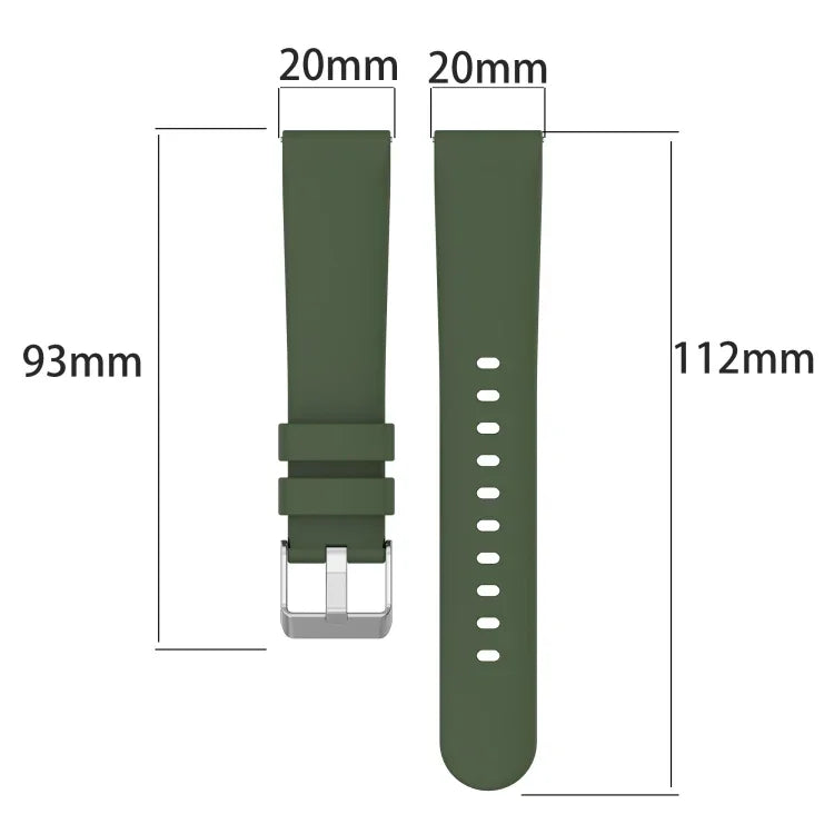 Dây đồng hồ silicone màu trơn 20mm, Dành cho Samsung Galaxy Watch 4 Classic 42mm, Dành cho Samsung Galaxy Watch Active 2 44mm, Dành cho Samsung Galaxy Watch Active 2 40mm, Dành cho Samsung Galaxy Watch 42mm
