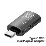 JS-109 Bộ chuyển đổi OTG USB-C / Type-C sang Type-C + USB 3.0 cho tai nghe kỹ thuật số và ổ đĩa U, Type-C sang Type-C + USB