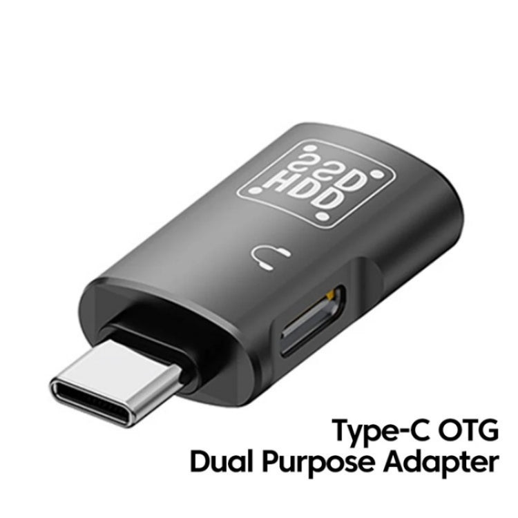 JS-109 Bộ chuyển đổi OTG USB-C / Type-C sang Type-C + USB 3.0 cho tai nghe kỹ thuật số và ổ đĩa U, Type-C sang Type-C + USB