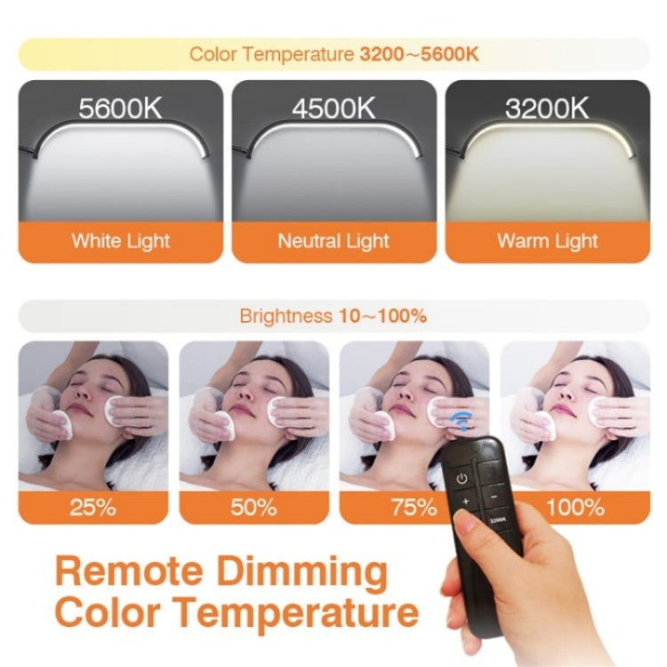 Đèn LED trăng đứng sàn HD-G63X điều chỉnh độ sáng từ xa, đèn làm móng và nối mi, phích cắm US, UK, EU, AU