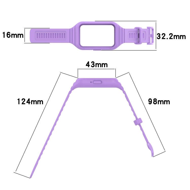 For Samsung Galaxy Fit 3 Integrated TPU Watch Band, Red, Black, White, Orange, Beige, Pink, Cyan, Sky Blue, Dark Green, Dark Blue, Green, Purple