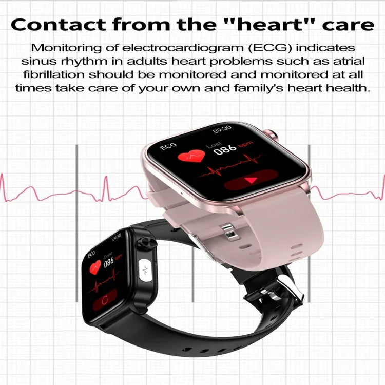 Đồng hồ thông minh ET570 màn hình màu 1.96 inch, Dây silicone, Hỗ trợ gọi Bluetooth / ECG