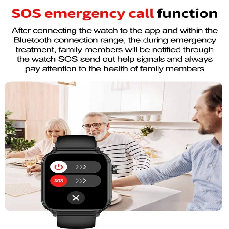 Đồng hồ thông minh ET570 màn hình màu 1.96 inch, Dây silicone, Hỗ trợ gọi Bluetooth / ECG