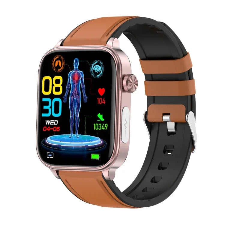 Đồng hồ thông minh ET570 màn hình màu 1.96 inch, Dây da, Hỗ trợ gọi Bluetooth / ECG