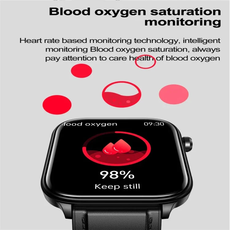 Đồng hồ thông minh ET570 màn hình màu 1.96 inch, Dây da, Hỗ trợ gọi Bluetooth / ECG