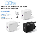 Sạc điện thoại di động USB 67W / Type-C PD 33W siêu nhanh, giao thức đầy đủ, phích cắm EU, phích cắm EU