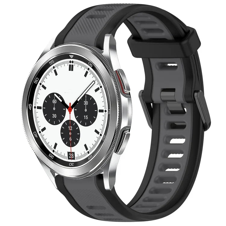 Dây đeo đồng hồ silicone hai màu họa tiết 20mm, dành cho Samsung Galaxy Watch 4 Classic 42mm, dành cho Samsung Galaxy Watch Active 2 44mm, dành cho Samsung Galaxy Watch Active 2 40mm, dành cho Samsung Galaxy Watch 42mm